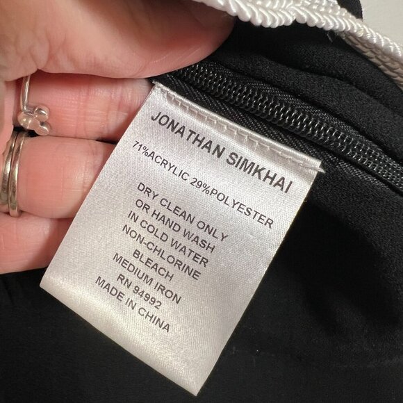 Jonathan Simkhai A-line Skirt Size 4 Black Embroidered Trim Work Office Career - Picture 8 of 8